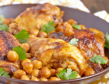 Curry Chicken With Chickpeas on a table